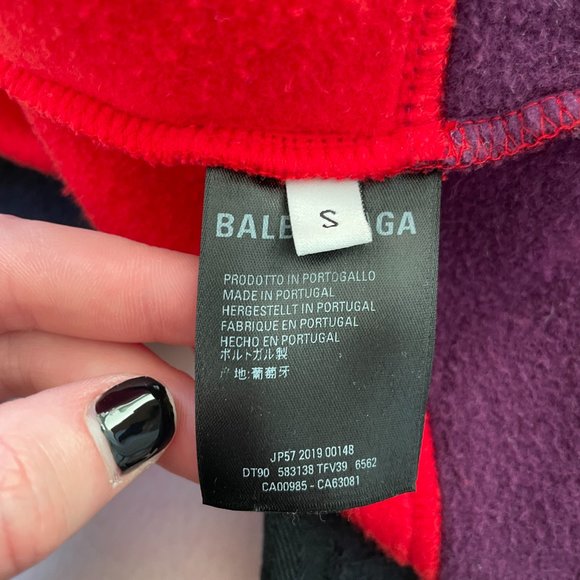 Balenciaga Ski Half Zip Sweatshirt Red Cotton Embroidered BB Logo Small - Picture 6 of 16
